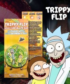 Trippy Flip Milk Chocolate Bar Infused with Psilocybin & THC – 3500mg Psilocybin, 500mg THC