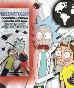 Trippy Flip Cookies and Cream Chocolate Bar Infused with 3500mg Psilocybin, 500mg THC