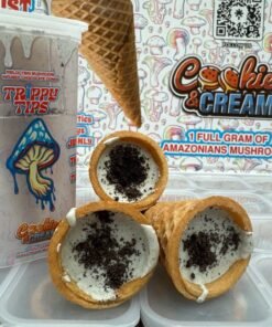 Trippy Tips Shroom Cone Cookies And Cream - Trippy Tips Mushroom Cones
